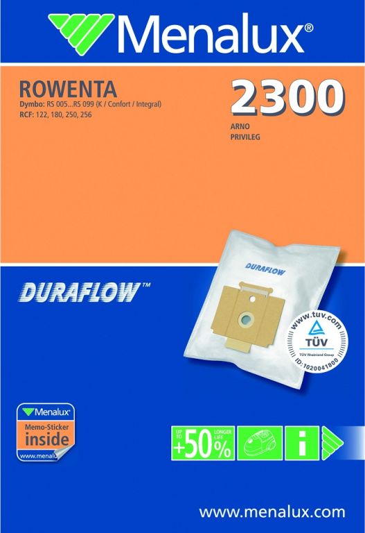 Мешки для пылесоса ROWENTA DYMBO Menalux 2300 - фотография № 3