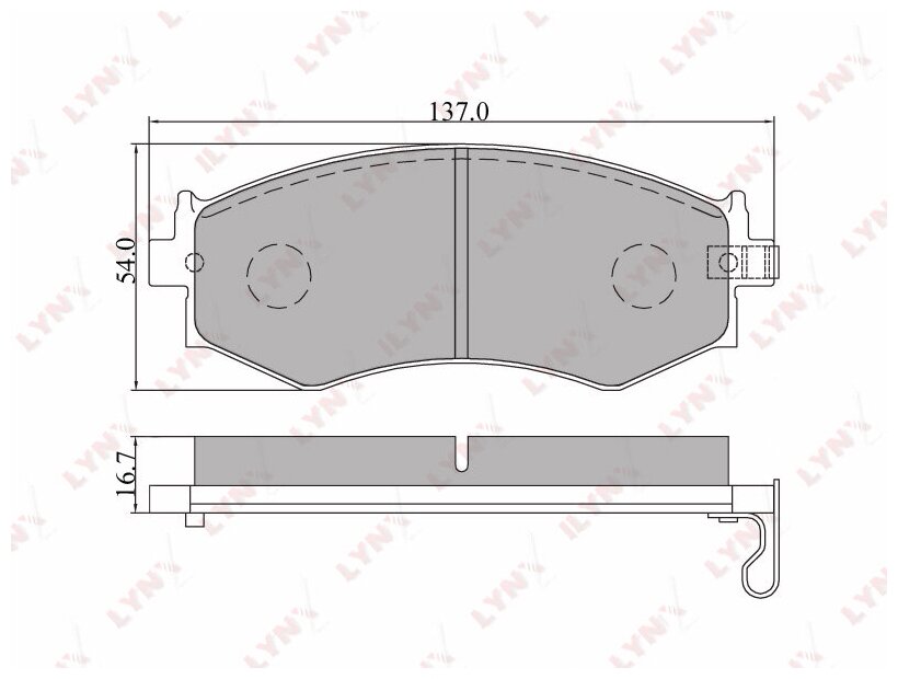 Колодки тормозные дисковые перед LYNXauto BD-5708