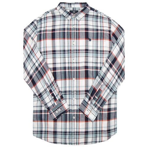 фото Рубашка мужская / camel can torp / клетка 0025 / бело-сине-оранжевый / (xl)