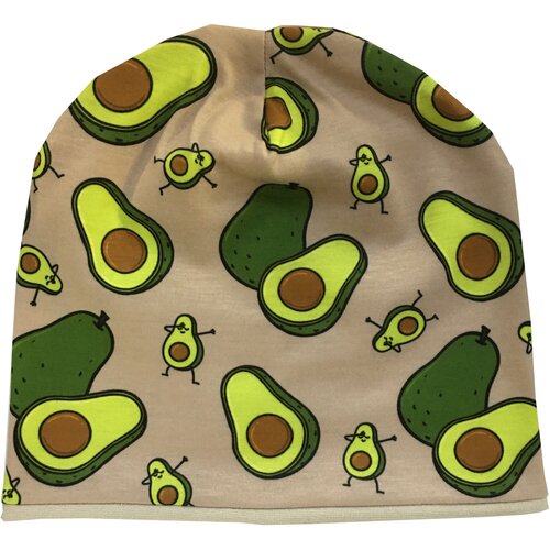 фото Шапка бини anru, размер универсальный, зеленый, бежевый