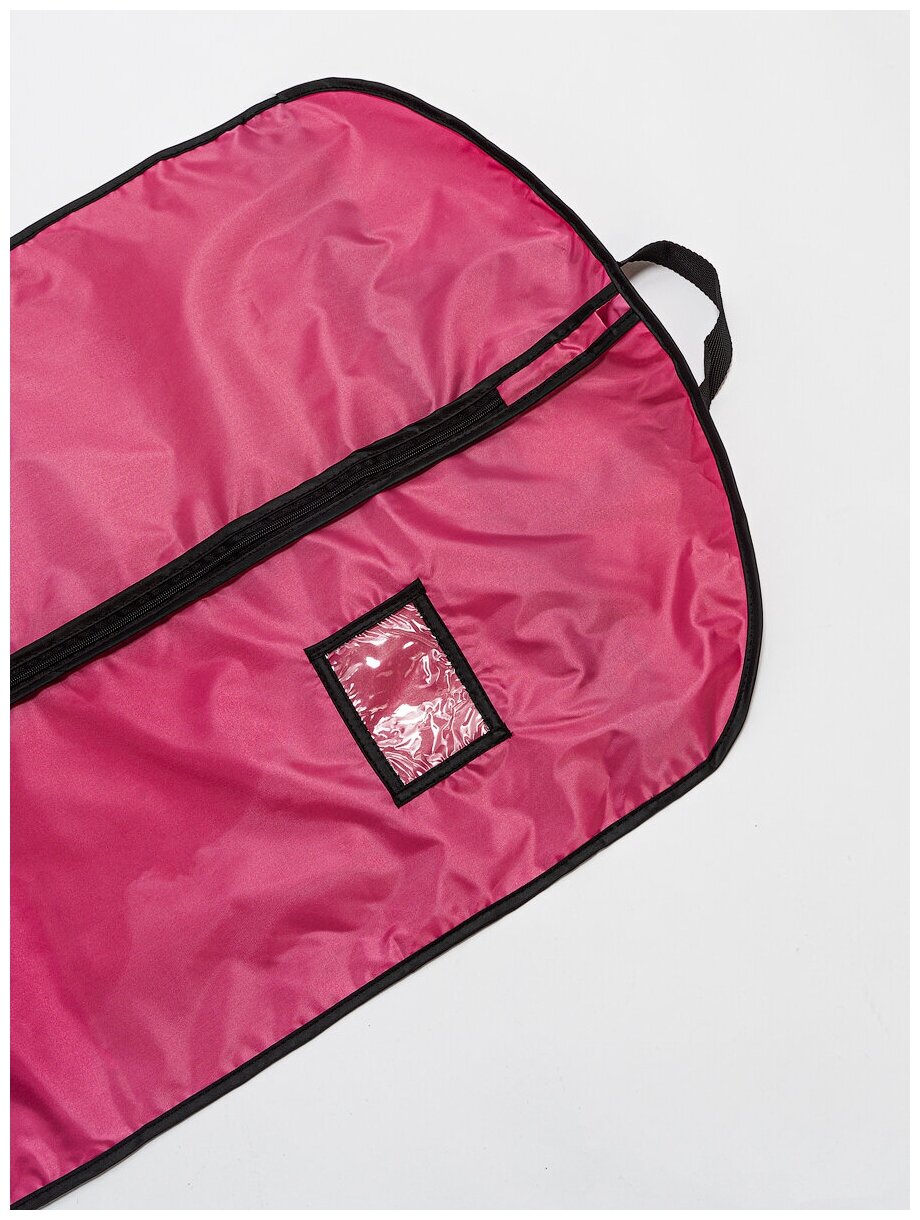 Чехол для одежды, GolD, 120х60, на молнии, с ручкой, оксфорд, розовый - фотография № 3