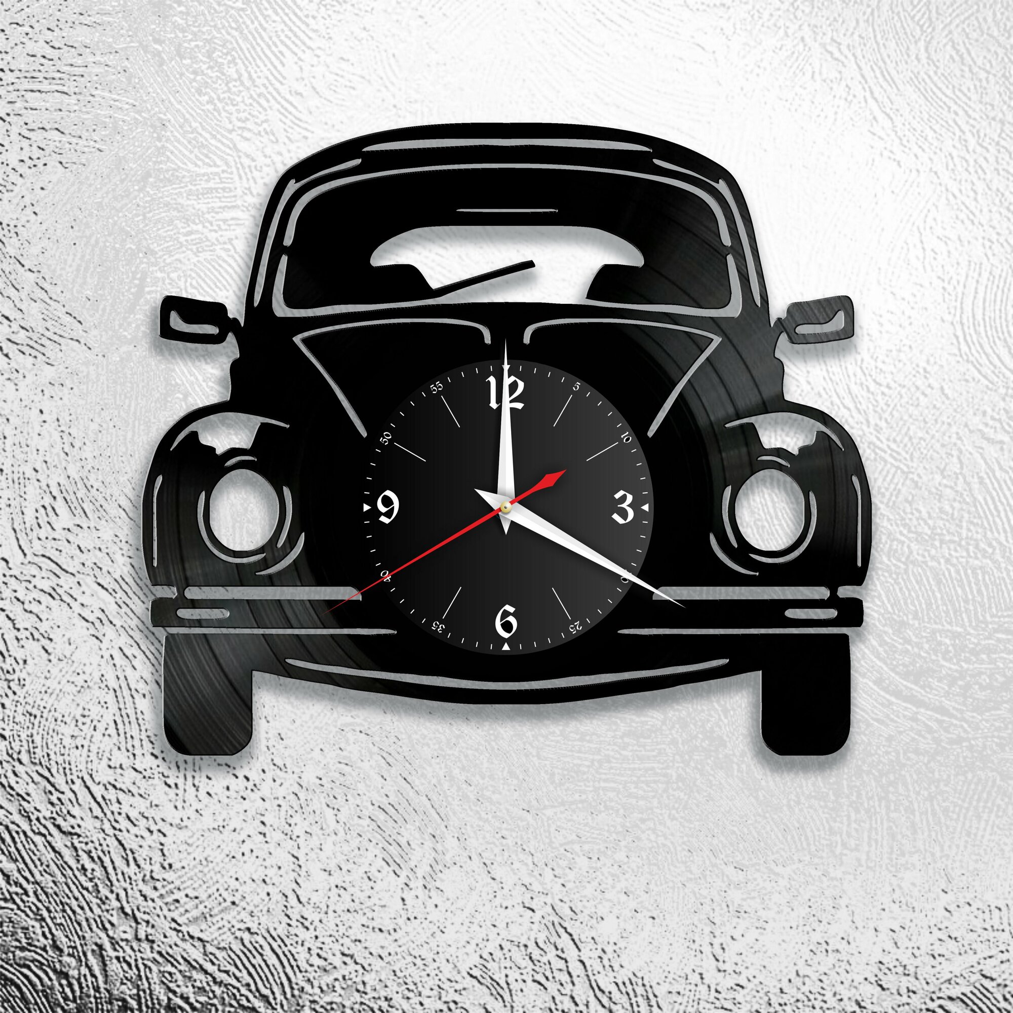Настенные часы из виниловой пластинки с изображением автомобиля