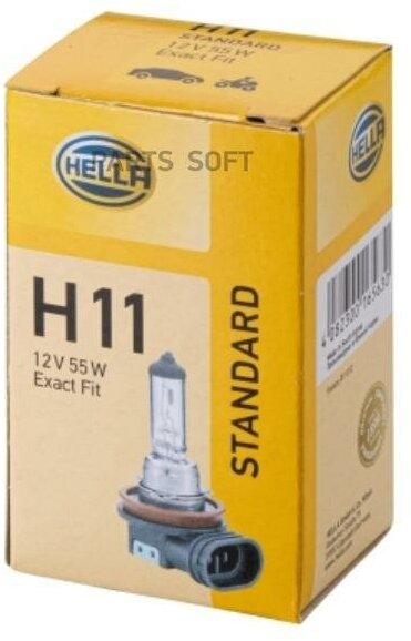 Лампа HELLA галогеновая H11 PGJ19-2 55W BEHR-HELLA 8GH 008 358-121 | цена за 1 шт