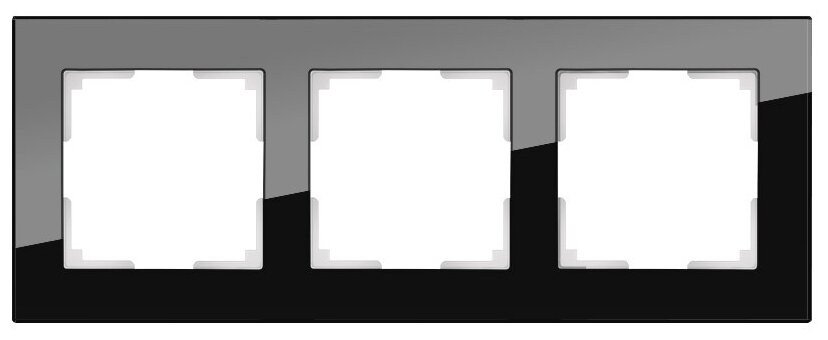 (1 шт.) Werkel Favorit Черный Рамка 3-местная стекло WL01-Frame-03 a031799 - фотография № 1