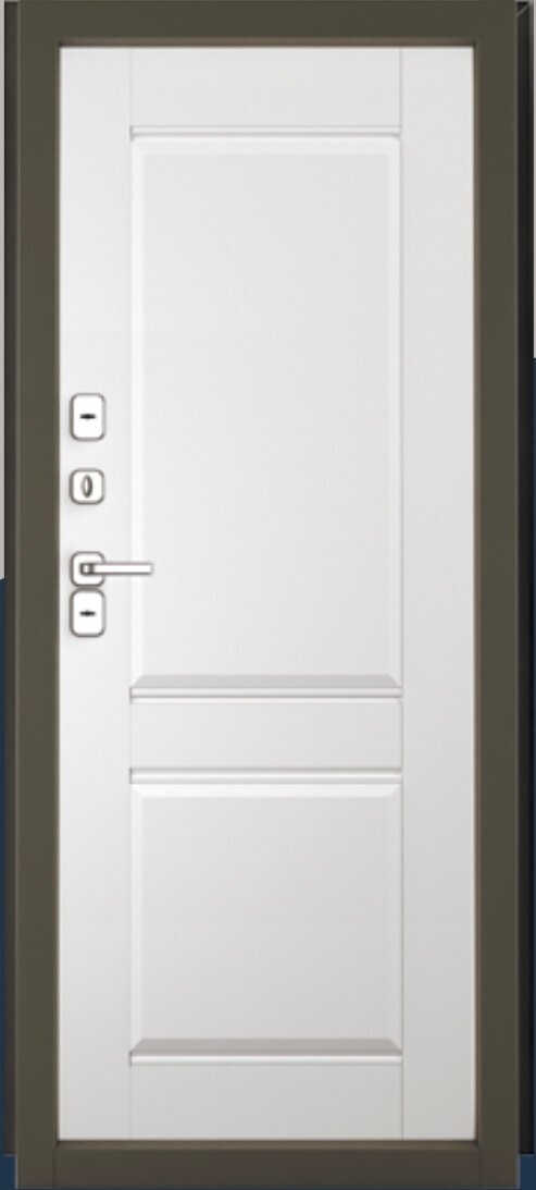 Металлическая дверь винтер 100 Термо Букле графит/Арктик Белый 2050х880 левая (с терморазрывом) - фотография № 2