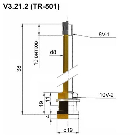 Вентиль TR-501 (V3-21-2) бескамерный для грузовых автомобилей 38 d157