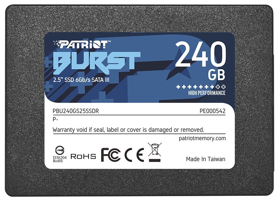 Твердотельный накопитель Patriot Memory Burst 240 ГБ SATA PBU240GS25SSDR