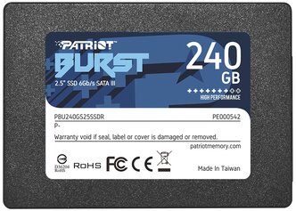 Твердотельный накопитель Patriot Memory Burst 240 ГБ SATA PBU240GS25SSDR