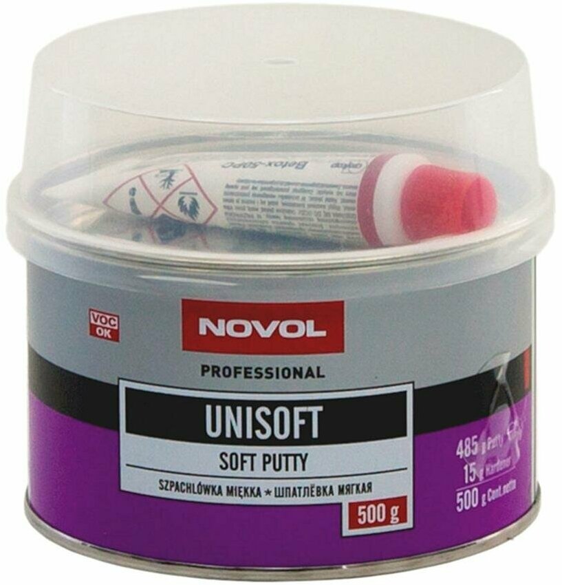 Шпатлёвка мягкая Novol Unisoft Soft Putty наполняющая 0,5 кг.
