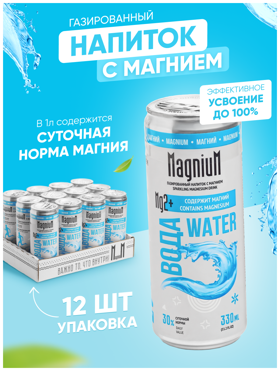 Функциональная вода с магнием "MagniuM", 12 шт