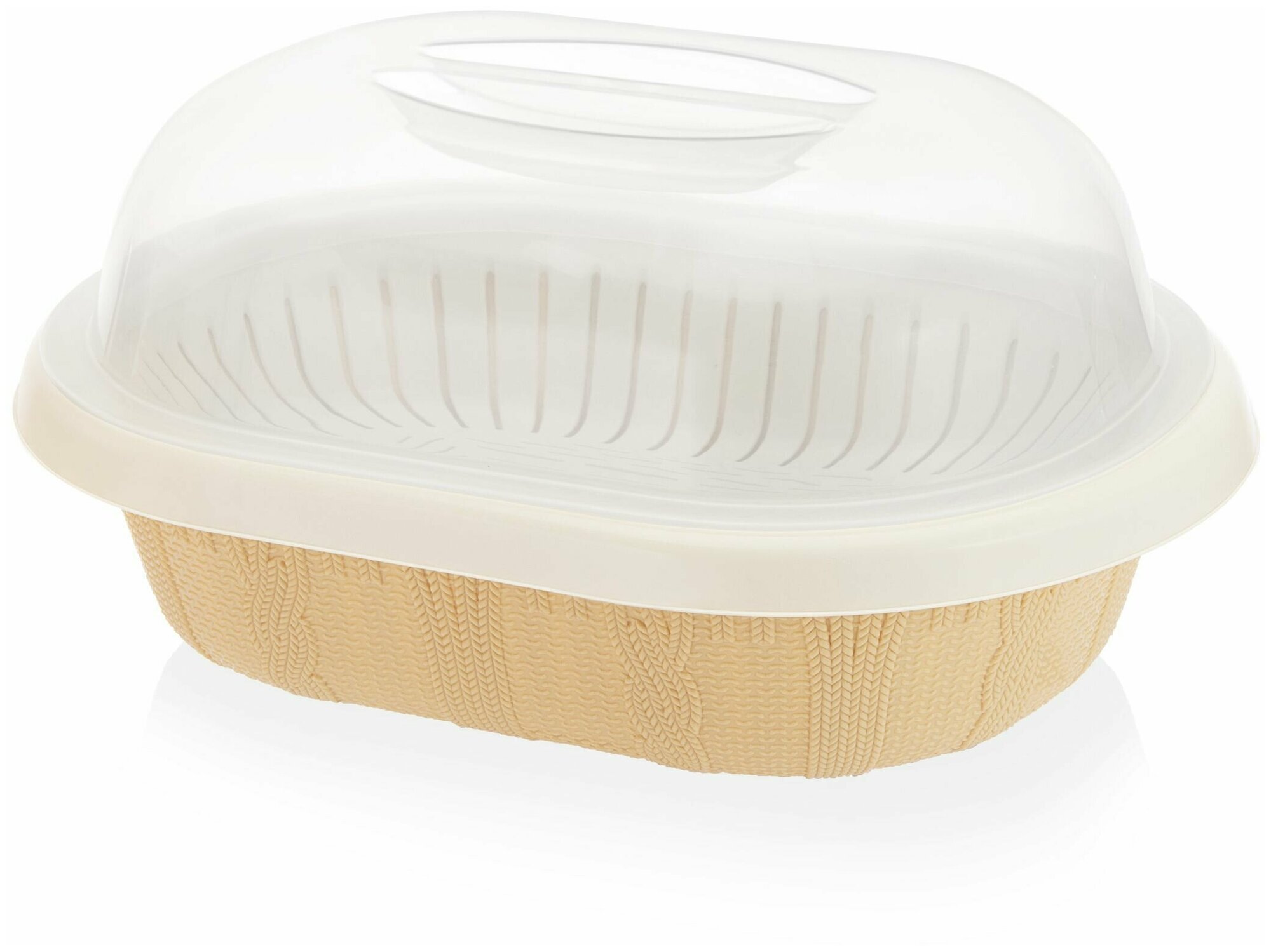 фото Хлебница настольная ElfPlast Плетенка, бежевый