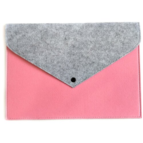 Фетровая папка-конверт для документов и бумаг, 34х24см (Розовая)