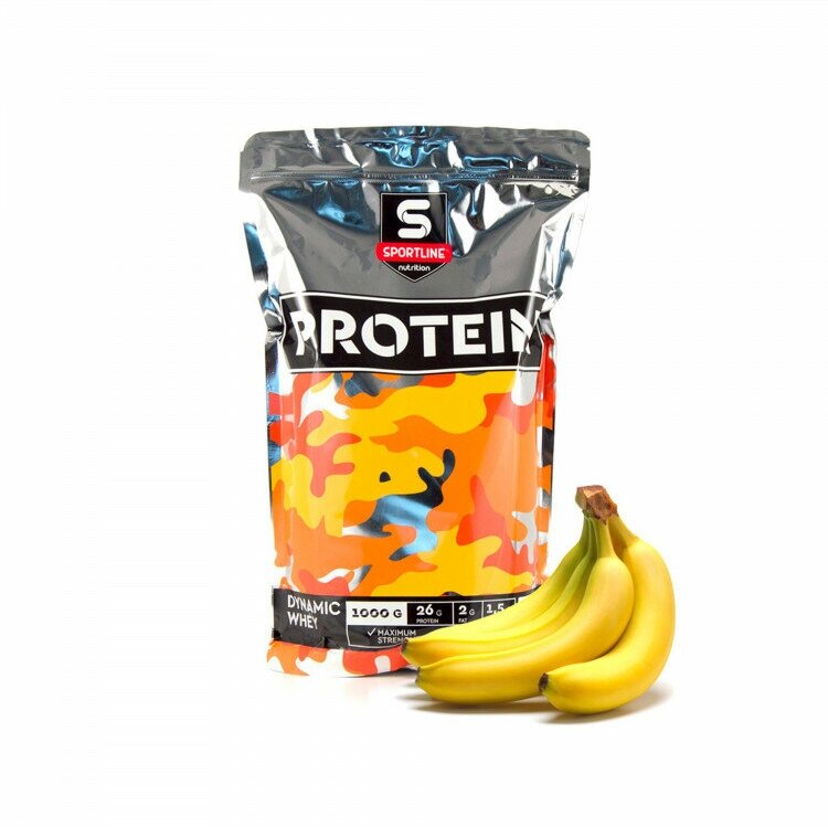 Протеин Sportline Nutrition Dynamic Whey Protein, 1000 гр, банан