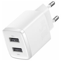 Сетевое зарядное устройство Baseus Compact Charger 2*USB 10.5W, Белый