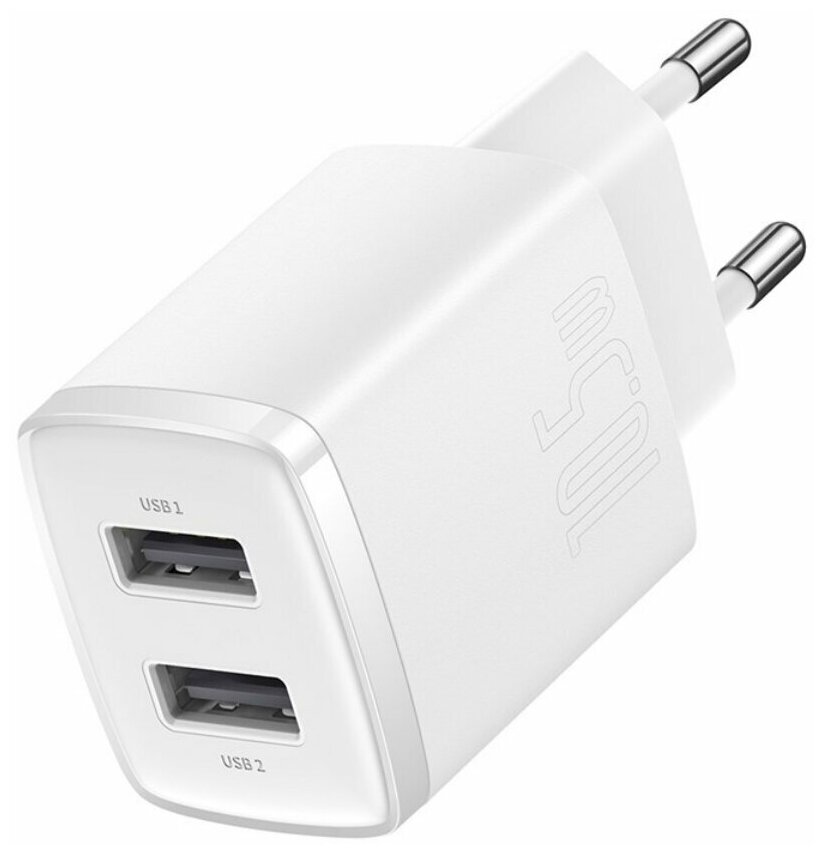 Сетевое зарядное устройство Baseus Compact Charger 2U 10.5W EU White (CCXJ010202)