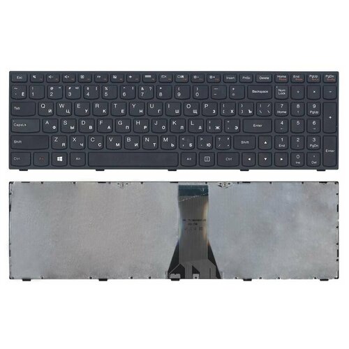 Клавиатура для ноутбука Lenovo IdeaPad G50-70 G50-30 черная с черной рамкой 78100₽