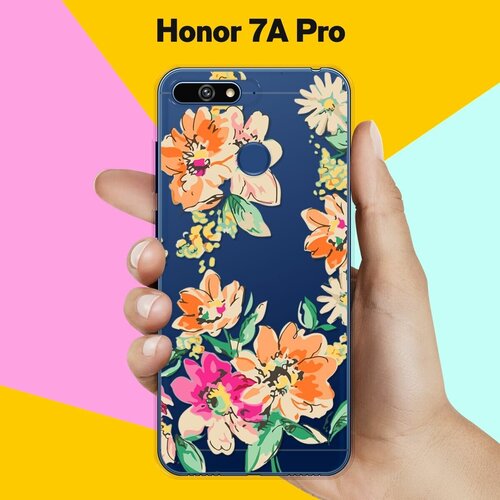 Силиконовый чехол Цветы оранжевые на Honor 7A Pro силиконовый чехол цветы оранжевые на honor 10i