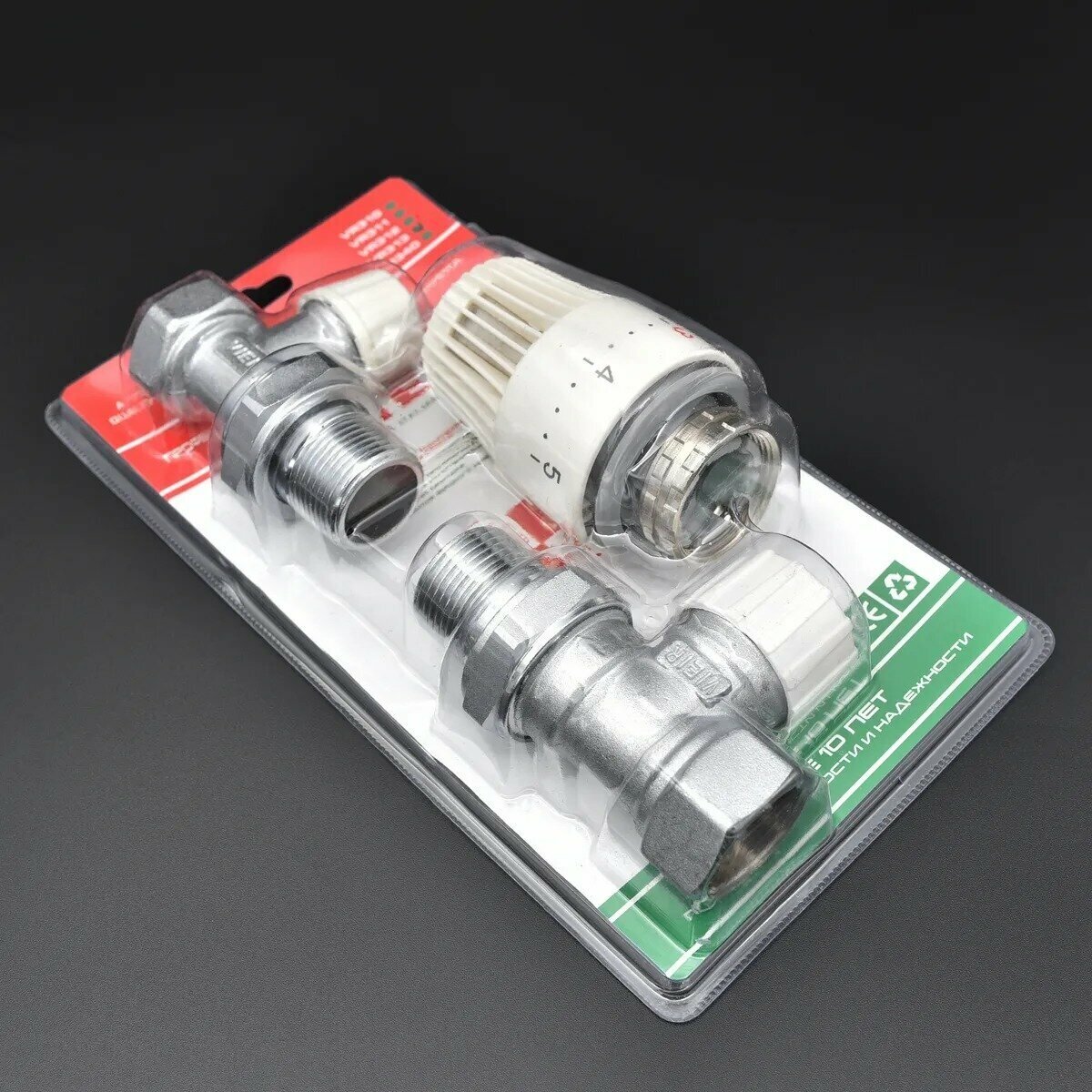 Комплект для радиатора терморегулирующий прямой 3/4 с термоголовкой VR313 VIEIR