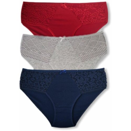 фото Трусы rimel life, 3 шт., размер 2xl, синий, серый, красный