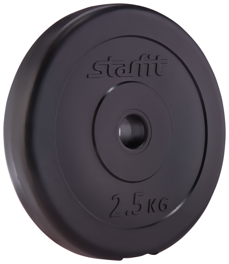 Диск пластиковый STARFIT BB-203 2,5 кг, d=26 мм, черный 1/8