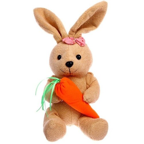 вязаный кролик с морковкой 9 см игрушка ручной работы Мягкая игрушка «Кролик с морковкой», 20 см, виды микс