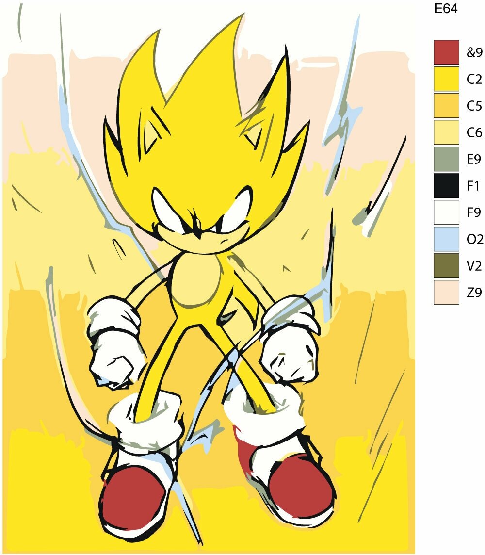 Детская Картина по номерам E64 "Майлз - Соник" 20x30