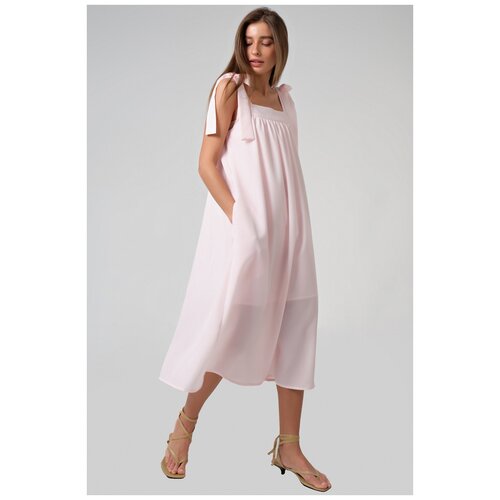 фото Платье fly. размер 44, бледно-розовый