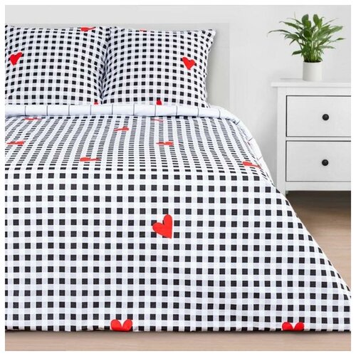 фото Постельное белье "этель" дуэт big love 143*215 см - 2 шт, 220*240 см, 70*70 см -2 шт, бязь 5181635