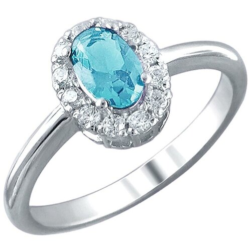 фото Эстет кольцо с шпинелью и фианитами из серебра 01к256899-4, размер 16