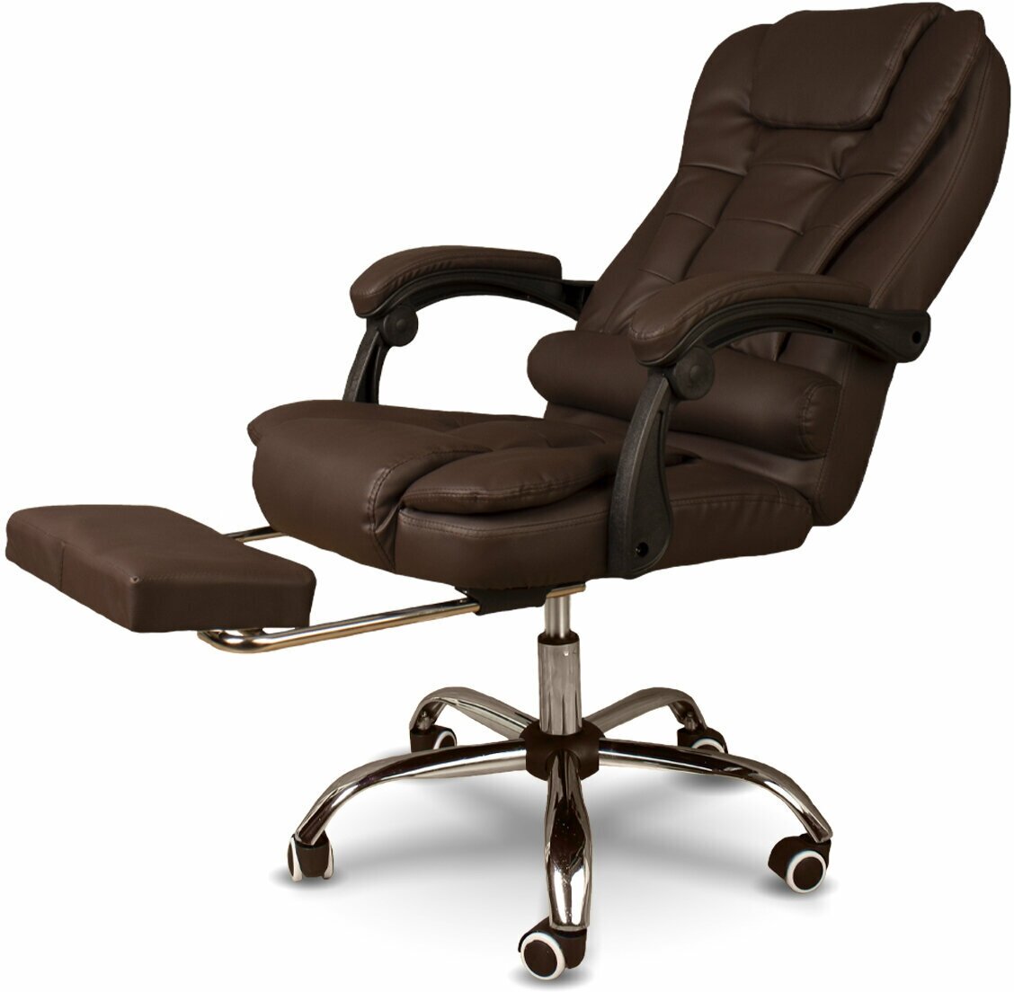 Компьютерное кресло с функцией массажа для дома и офиса, с подставкой для ног, из экокожи - фотография № 6