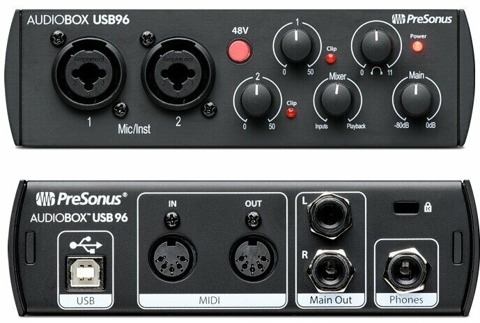 PreSonus AudioBox USB 96 25TH аудио/MIDI интерфейс 2х2 для РС или МАС 24бит/96кГц, ПО Studio One Artist, ограниченная партия в честь 25-и летия компан