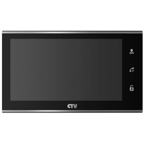 CTV-M4705AHD черный Видеодомофон 7 с поддержкой разрешения Full HD с сенсорным управлением и детектором движения монитор видеодомофона ctv m4705ahd черный