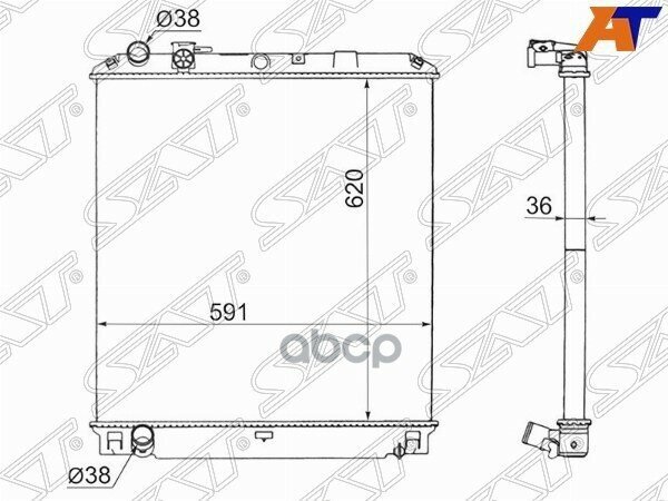 SAT IS0002FSR Радиатор ISUZU ELF FSR90/NPR81 04-пластинчатый