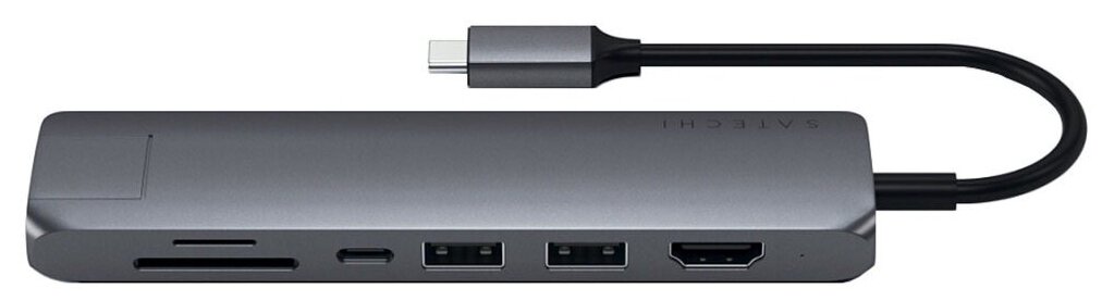 Адаптер для ноутбука Satechi Type-C Slim Multiport with Ethernet Adapter, серый космос