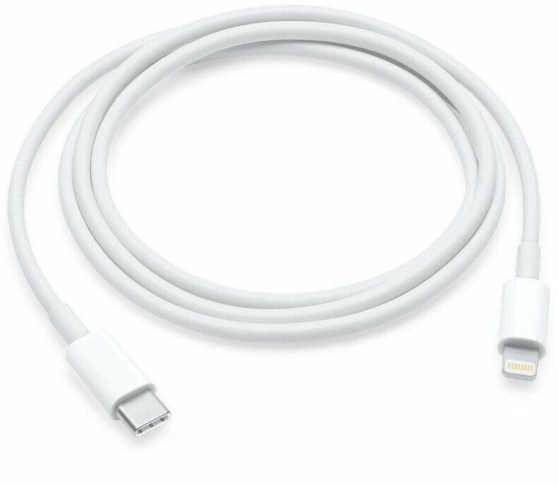 Кабель USB Type-C - Lightning 1 м, белый для смартфонов Apple iPhone