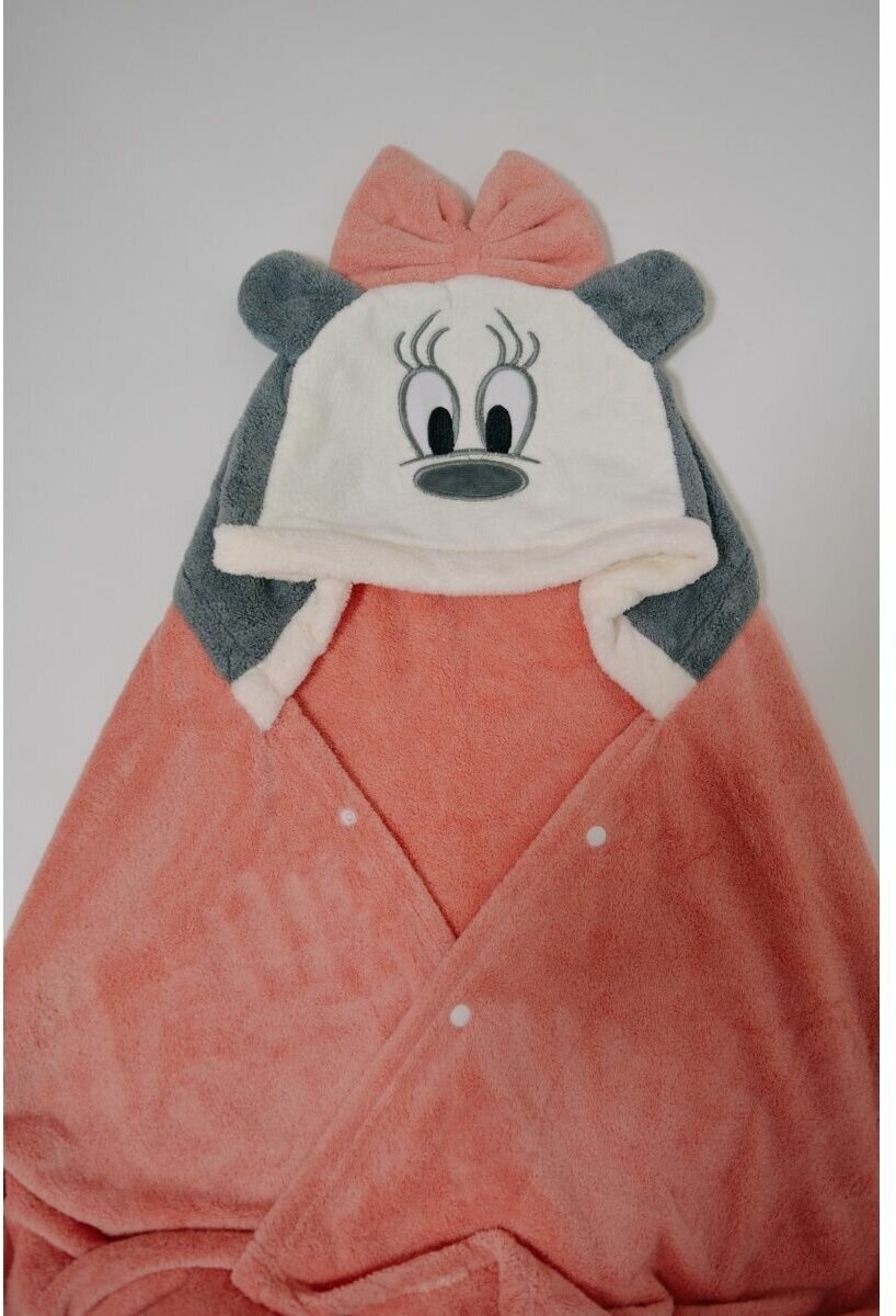 полотенце детское банное с капюшоном Розовый Микки - фотография № 9