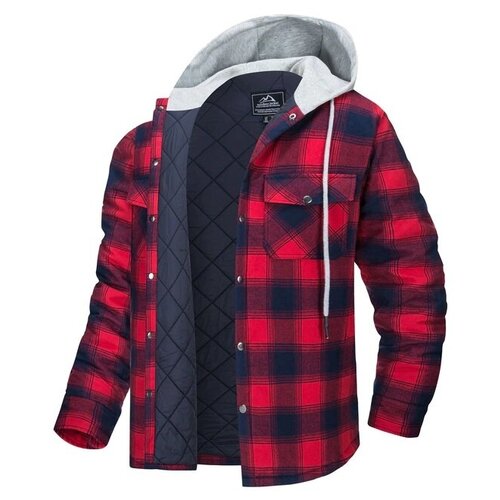 фото Мужская зимняя фланелевая рубашка tacvasen, с капюшоном и подкладкой, куртка лесоруба