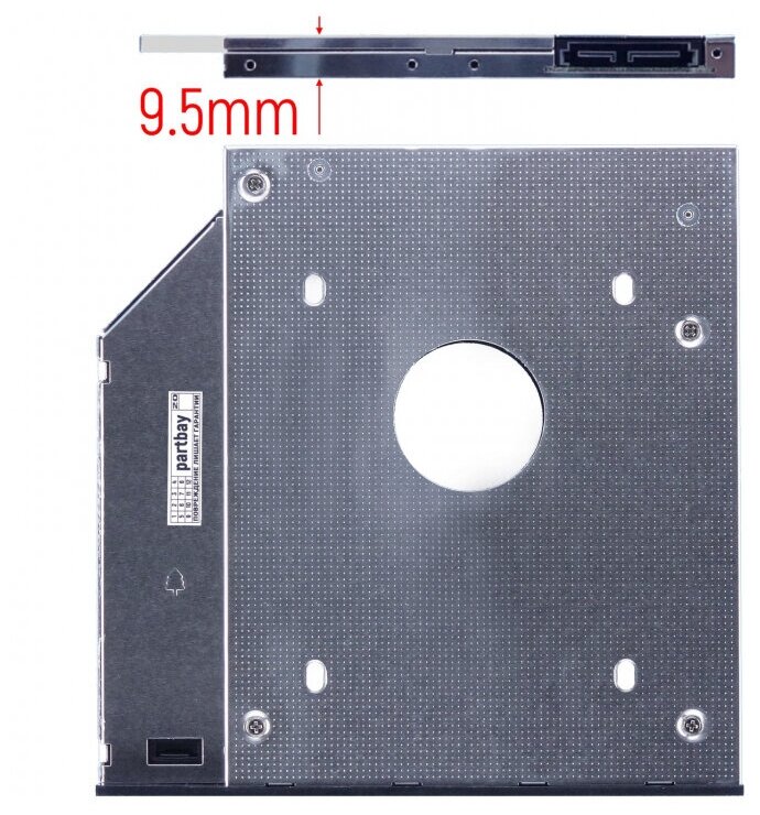 Салазки Оптибей в отсек привода Для Dell Latitude E4310 HDD/SSD Optibay 9.5мм Металл - фотография № 2