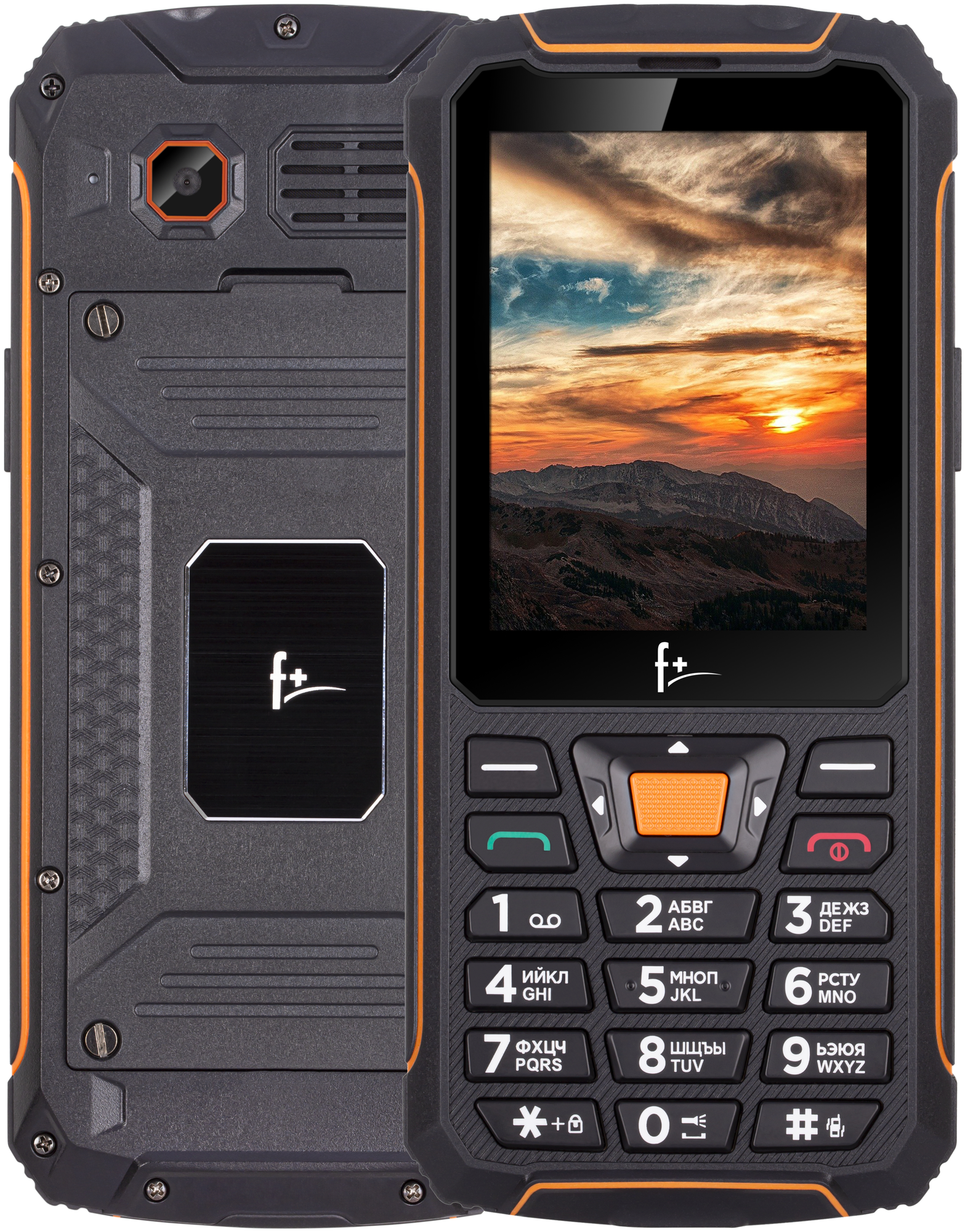 Мобильный телефон F+ R280C Черный/оранжевый