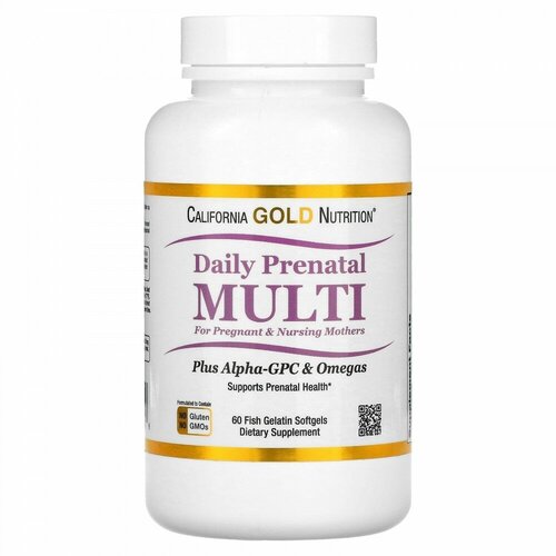 Купить California Gold Nutrition, Prenatal MultiVitamin, 60 Softgel