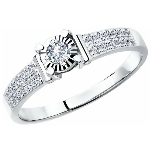 фото Sokolov кольцо с 29 бриллиантами из белого золота 1011116, размер 19.5