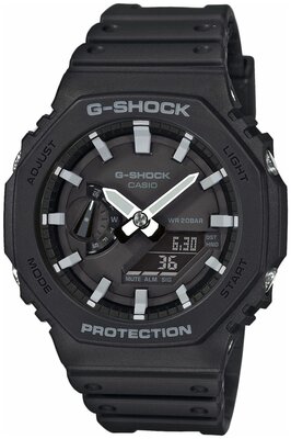 Наручные часы CASIO G-Shock GA-2100-1A, черный, серебряный