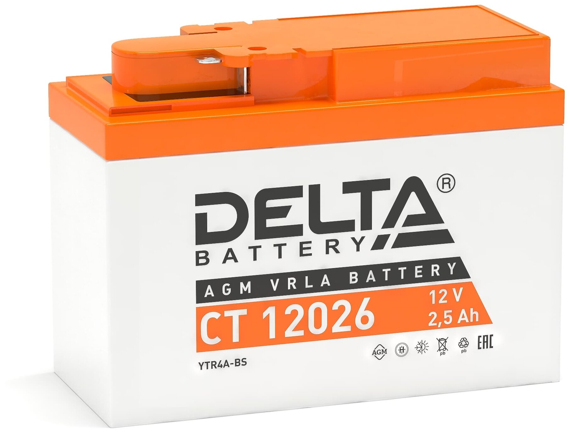 Аккумулятор для мототехники Delta CT 12026 (12V / 2.5Ah) (YTR4A-BS)