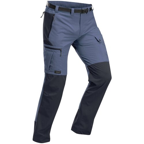 фото Прочные брюки для треккинга - trek 500 синие мужские, размер: l / w34 l34, цвет: китово-серый/асфальтово-синий/угольный серый forclaz х декатлон decathlon