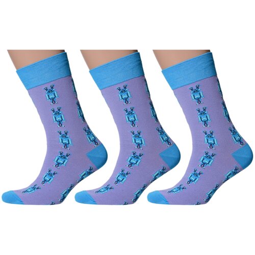 фото Мужские носки moscowsocksclub, 3 пары, размер 25 (38-40), фиолетовый
