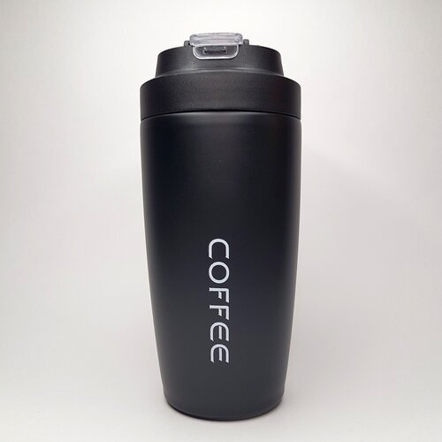 Термокружка матовая черная