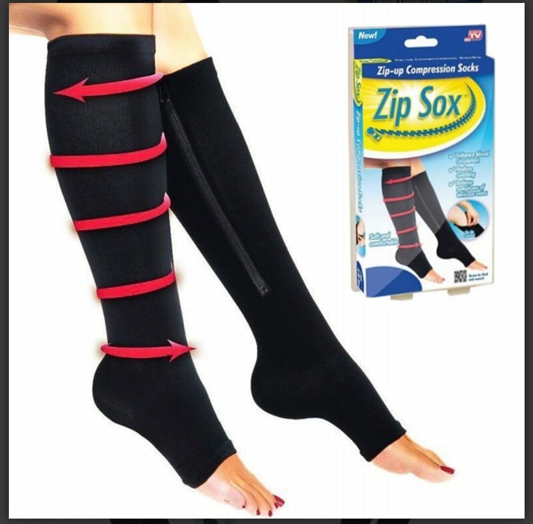 Компрессионные гольфы Zip Sox, размер S-M черные