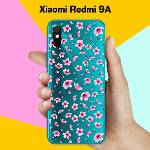 Силиконовый чехол Цветы розовые на Xiaomi Redmi 9A силиконовый чехол розовые цветы на honor 9a