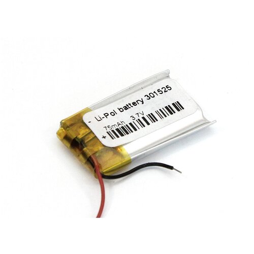 фото Аккумулятор li-pol (батарея) 3*15*25мм 2pin 3.7v/75mah yandex market