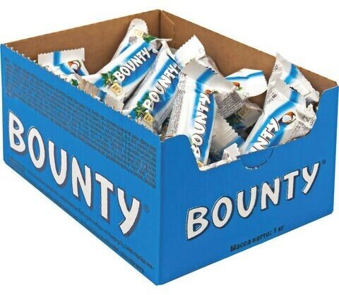 Батончики мини BOUNTY "Minis" с мякотью кокоса в шоколаде 1 кг, 56727